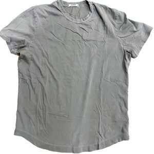Buck Mason grey curved hem tee